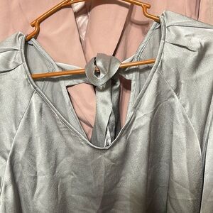 Elegant Silver Women's Top